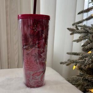 Starbucks Red and Transparent Tumbler with Straw